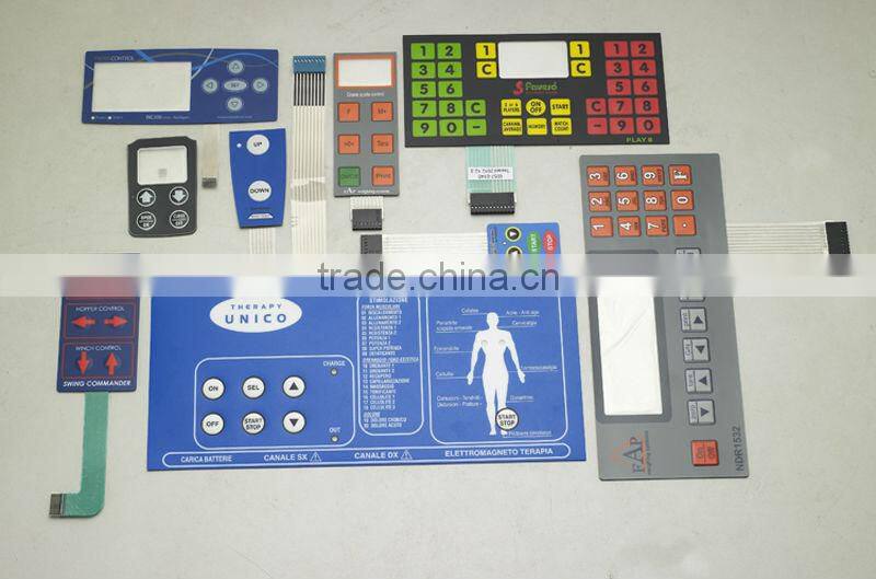 keyboard membrane switch with embossed metal domes