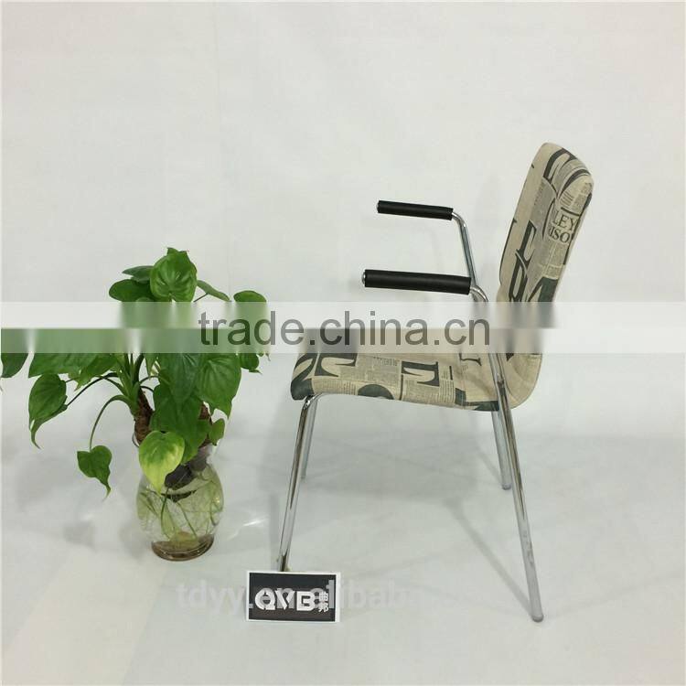 TDC-170-4 QVB JIANDE TONGDA BENTWOOD FABRIC SEAT stackable METAL CHROME PLATED ARMREST OFFICE CHAIR