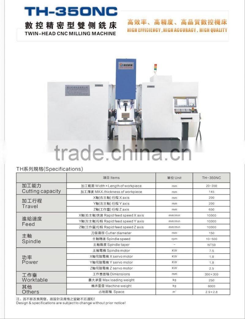 High speed and efficiency Same as takeda milling machine