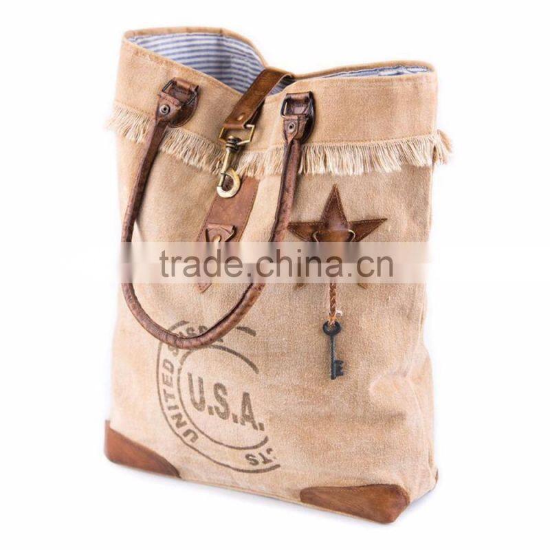 Wholesale Boutique Easter Basket Monogrammable Vintage Burlap Tote