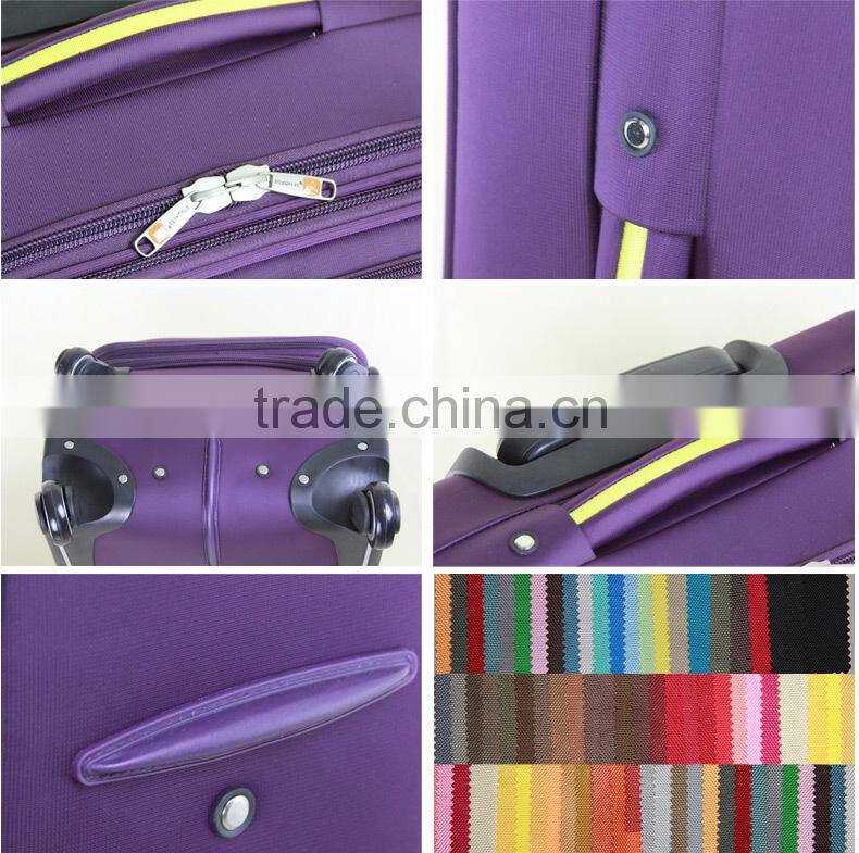 2016 NEW fabric high quality Fashion design 3 piece softTrolley Luggage set