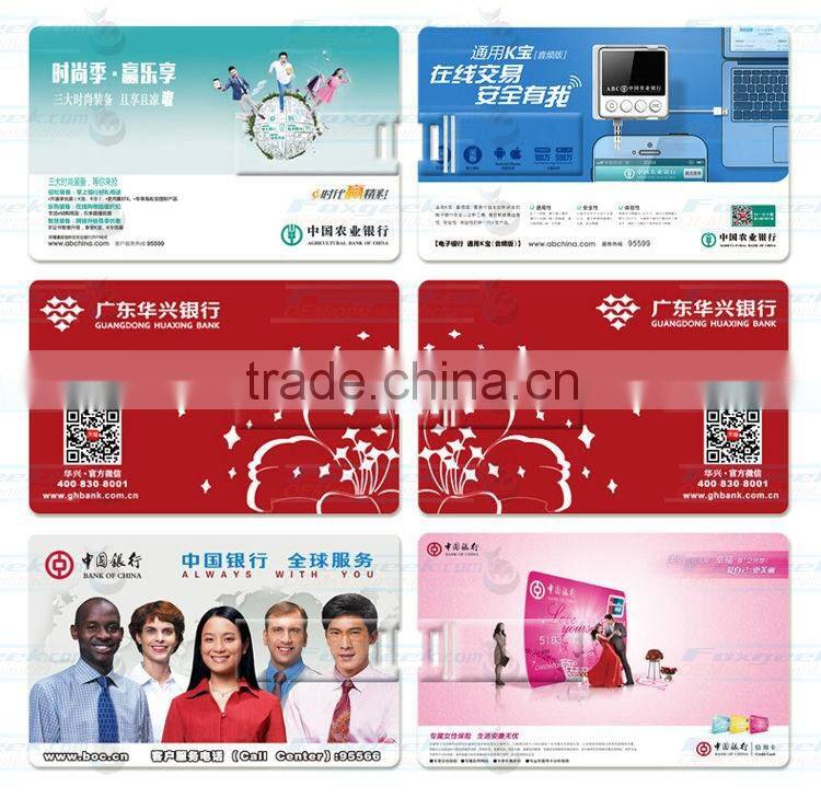 Custom Promotional Business Card USB Flash Drive Gift, Full Body Painting Black Blank Credit Card Memory Stick Bulk Wholesale