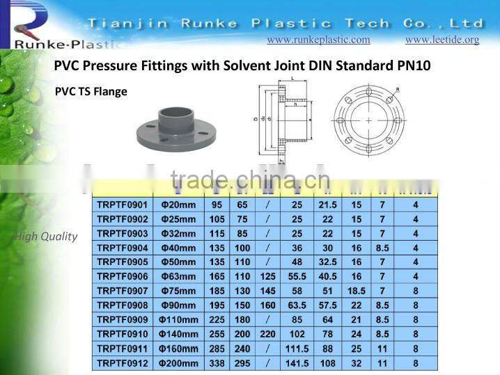 Plastic PVC Pipe Flange / PVC Van Stone Flange