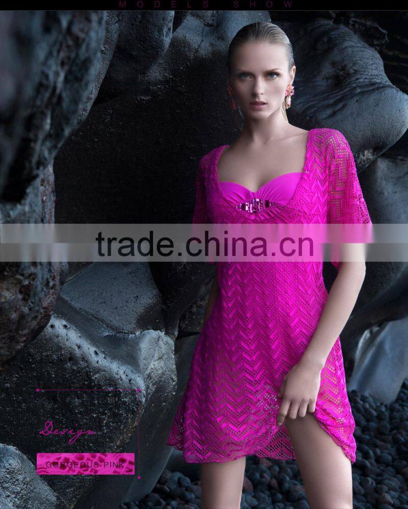 Balneaire Queen 2016 new arrival pink sexy beach dress