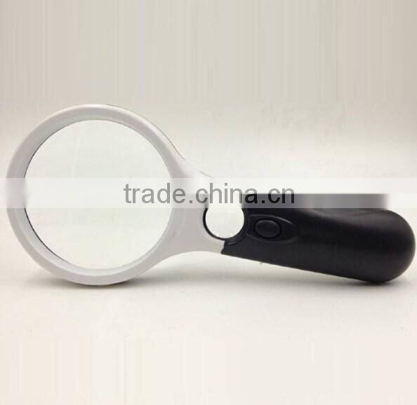 45X 3 LED Light Reading Magnifying / Handheld Magnifier / Glass Lens Jewelry