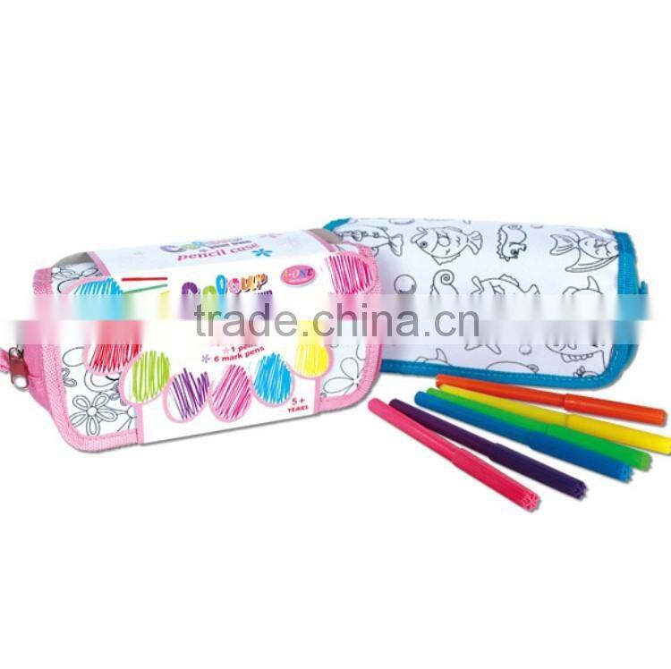 DIY Toy designing coloring your own pencil case bag