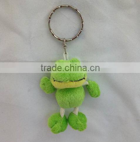 Mini plush stuffed frog keyring toy, small size plush frog keyring toy
