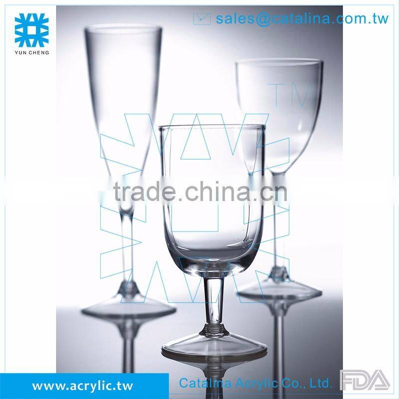 Acrylic/MS Clear 399ml Transparent Barware Plastic Wine Glass