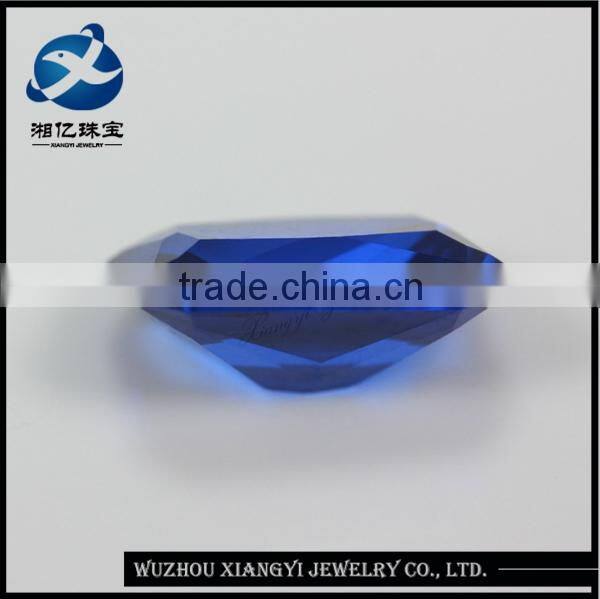 good quality octagon shape machine cut blue lab created spinel for jewelry