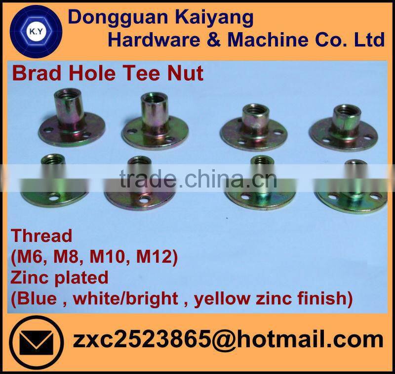 Round Head Barrel Nut (Furniture Nuts and Bolts) with Bright(White)/ Black / Blue/ Yellow ZincPlated; M6, M8.