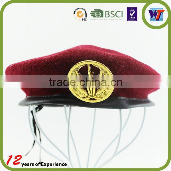 headwear fleece sun officer red military hat for men