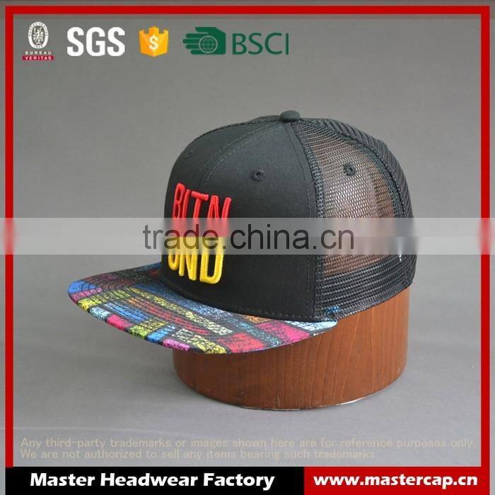 BSCI Aduit Custom 6-panel snapback cap with embroidery