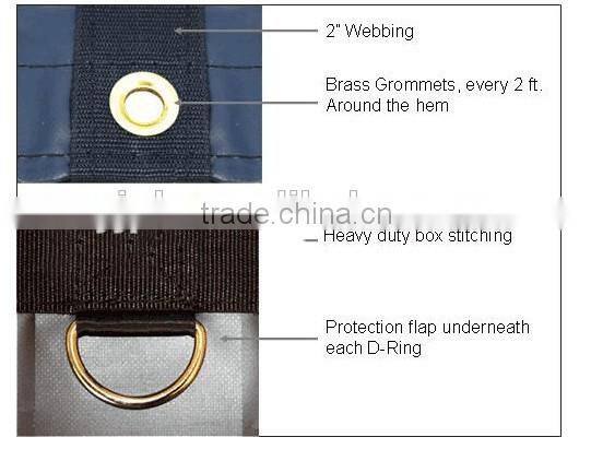 blue d-ring pvc truck tarpaulin