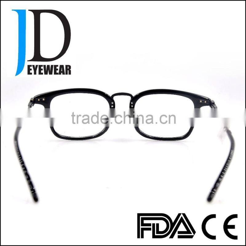 custom made metal bridge steady black silver square framed glasses