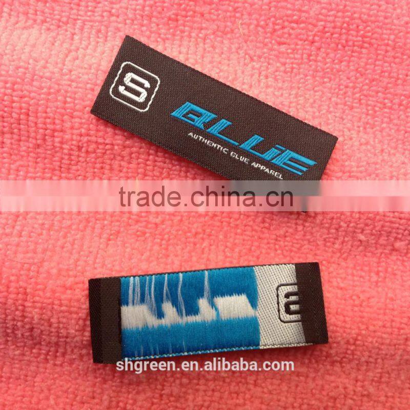 high density weaving clothing patch,taffeta woven label for jersey