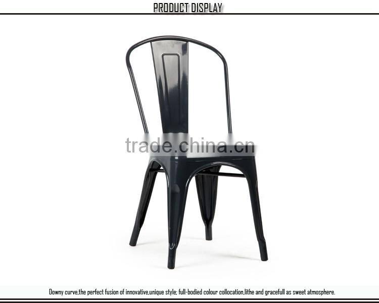 Bistro style full metal chinese dining chair