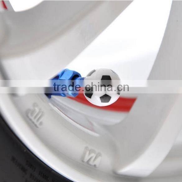 New arrival design mini football custom tire valve caps car valve cap