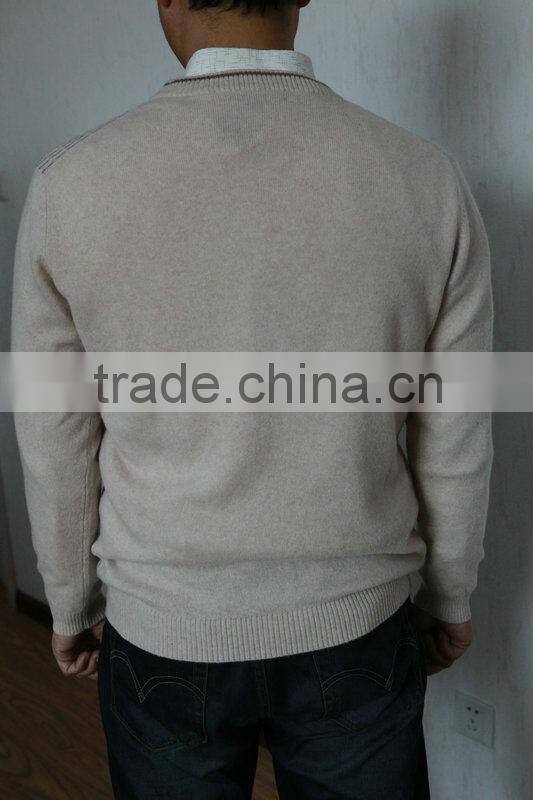 Men pure cashmere intarsia/jacquard pullover