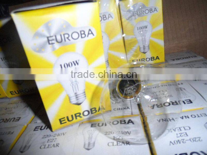A55/A58/A60 40W/60W/75W/100W Incandescent Bulb/Light Bulb/GLS Bulb