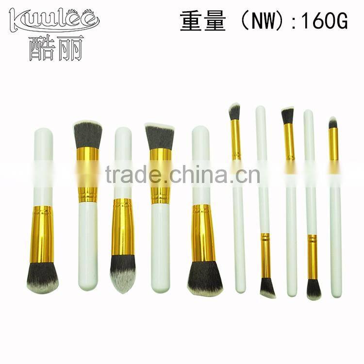 Professional Cosmetics Synthetic 10Pcs Hair Foundation Makeup Brush Kit