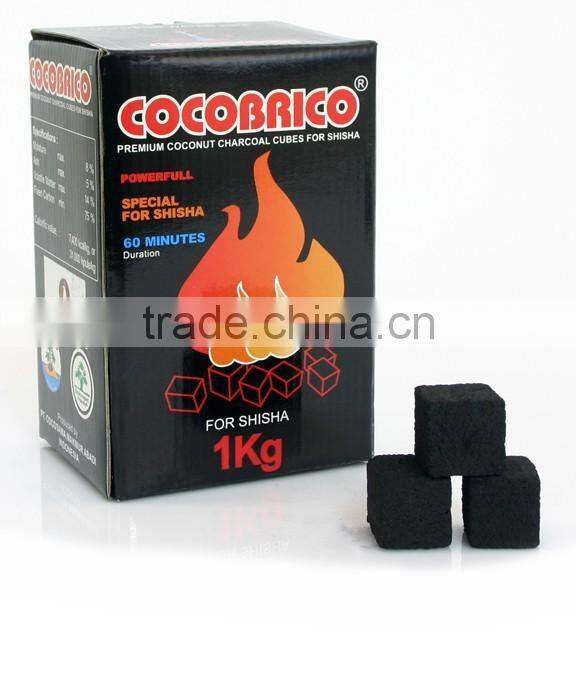 Cube coconut shell charcoal malaysia 2.5*2.5*1.5cm