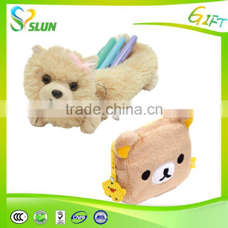 Excellent quality promotional plush pencil case bag