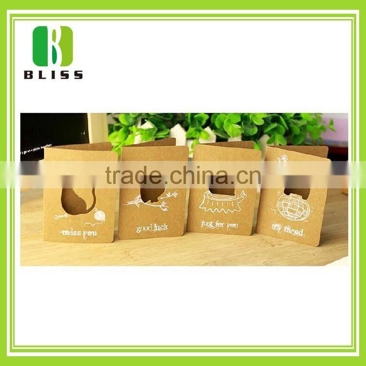 Factory Customized Newest folding cartoon Brochure die cut print invitation lcd video greeting card