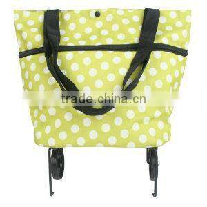 Colorful foldable trolley shopping bags with logo
