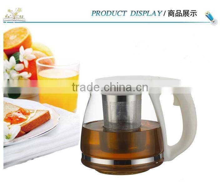 Commercial Heat Resistant Glass Teapot With Stainless Steel Infuser