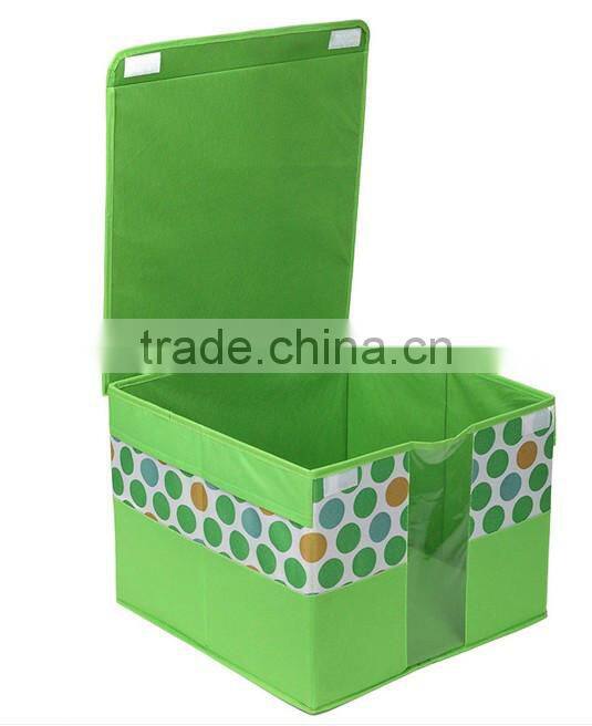fresh green color classic spotted storage box with clear window