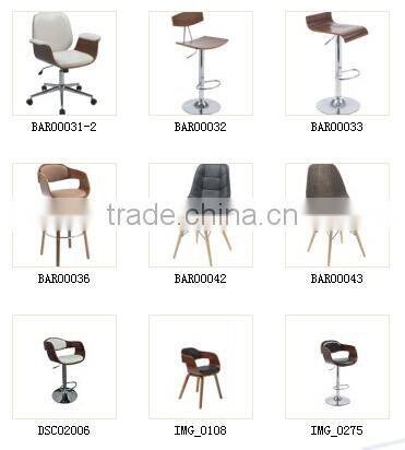 BAR00003 Wood and Leather Bar Chair, Steel Bar Chair, Indoor Furniture