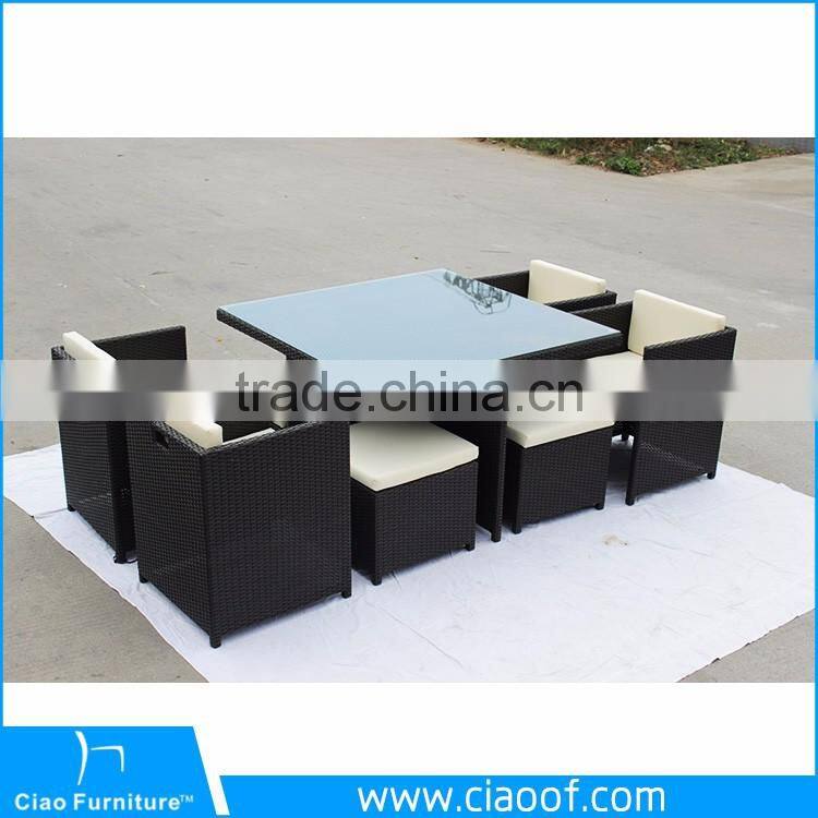 modern stylish outdoor furniture cheap rattan dining set wicker table and chair