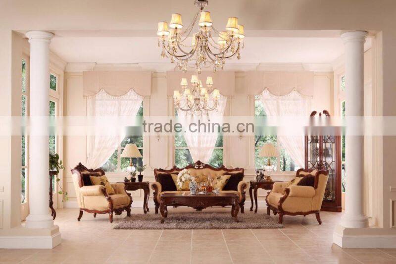 French Style Luxury Leather Sofa Set/Perfect Color Matching Living Room Furniture Sofa Set