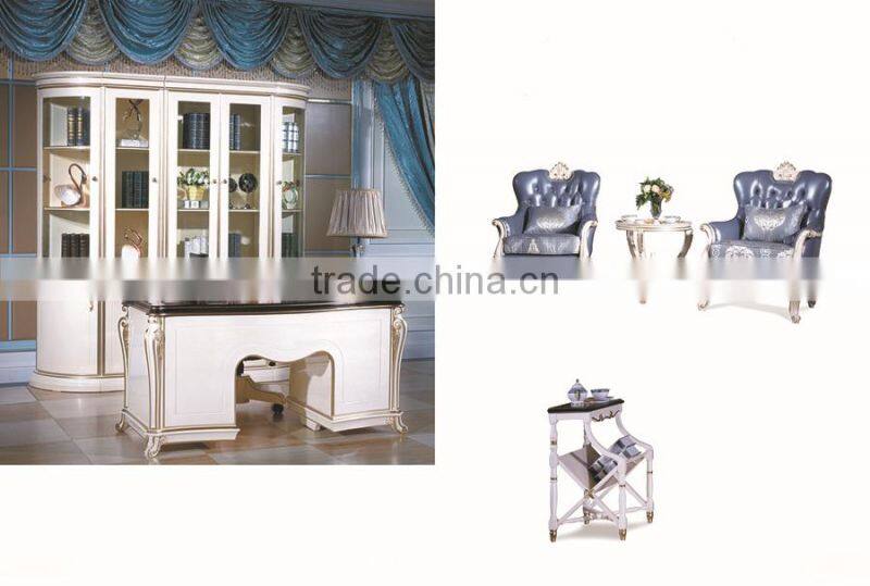 Whole House Furniture Luxury Style Solid Wood White Office Furniture Executive Desk