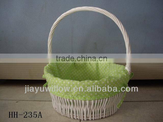 Yellow Painted Willow Basket w/ Candle Shade