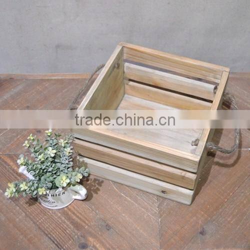 2017 latest antique wood metal crate in cute design for home use