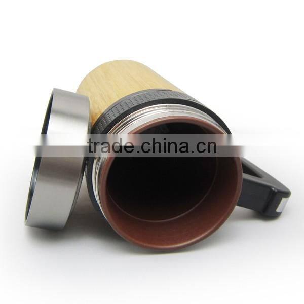 2017 Custom coffee mug, accept laser engraving logo bamboo mug wood travel bottle