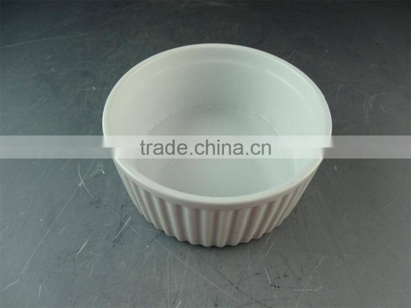 4.5"pure white ceramic porcelain type bakeware type ramekin