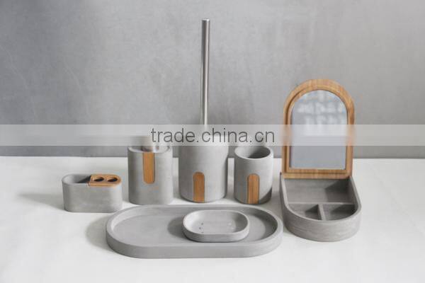 Sqaure Blue High Polished Terrazzo Bathroom accessory sets With Concrete Material