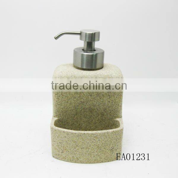 EA01221 hanging bottle holder stone finished bathroom accessory set soap bottle hot sale from guangzhou
