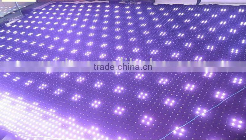 Programmble indoor rgb fireproof velvet led show screen curtain for stage background