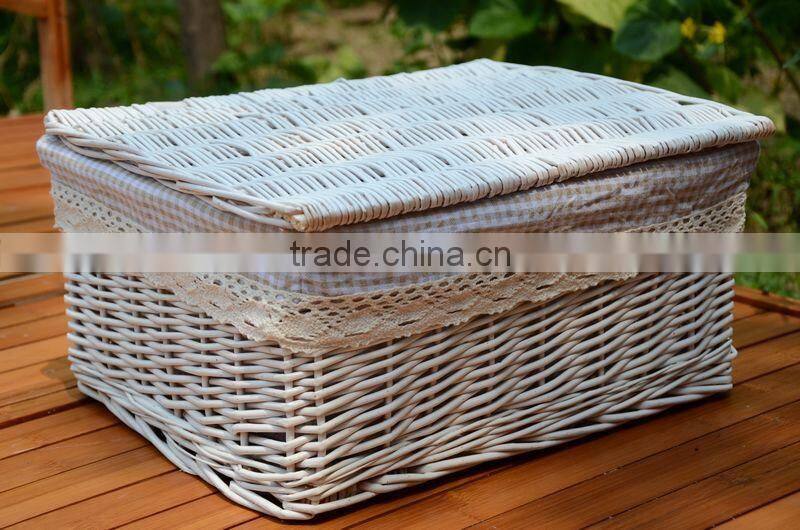 2016 new design willow material wicker suitcase for home decoration
