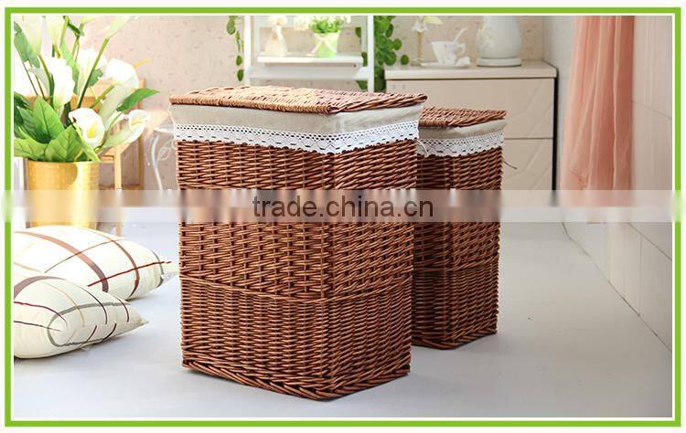 Homes Hand-Woven Willow dirty clothes basket