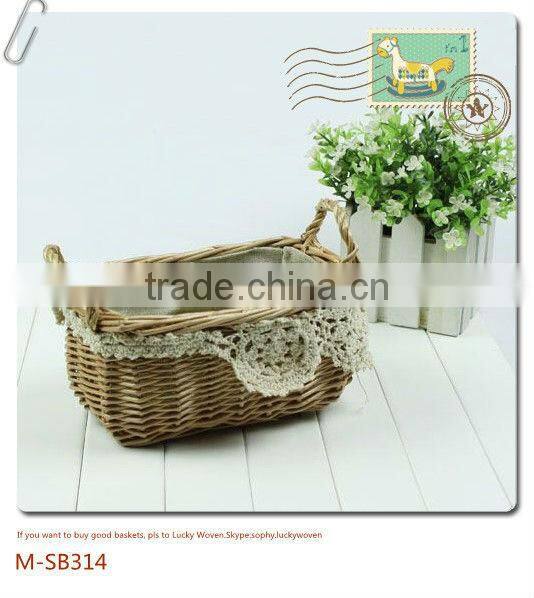 gift willow basket with handle cheap wicker basket