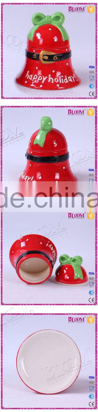 high quality colorful small ceramic christmas bell