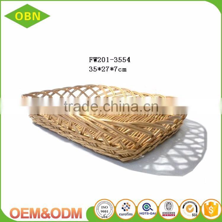 Cheap woven decorative tray wicker fruit basket