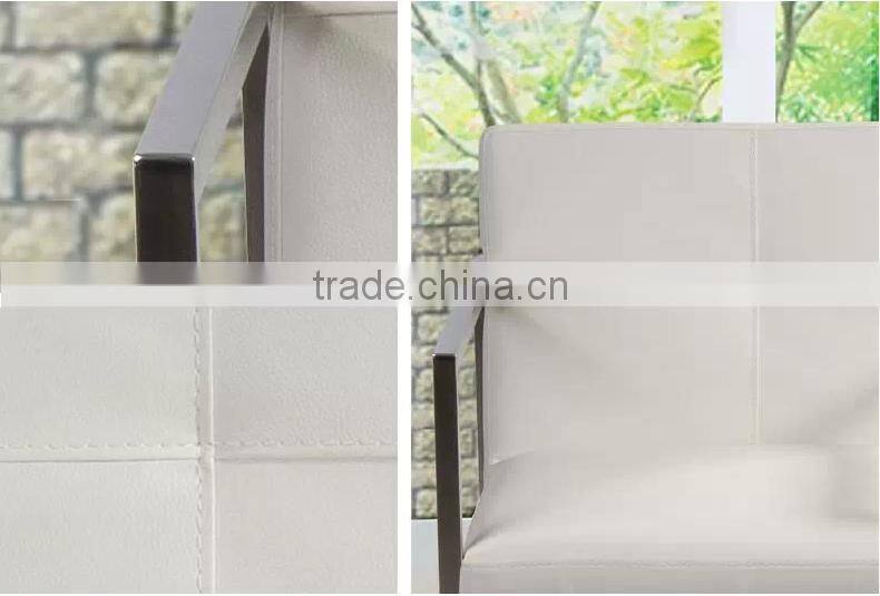 B8002 stainless steel legs pu leather covers dining room chair with arms