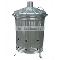 75L 90L 100L galvanized steel garden incinerator for sale