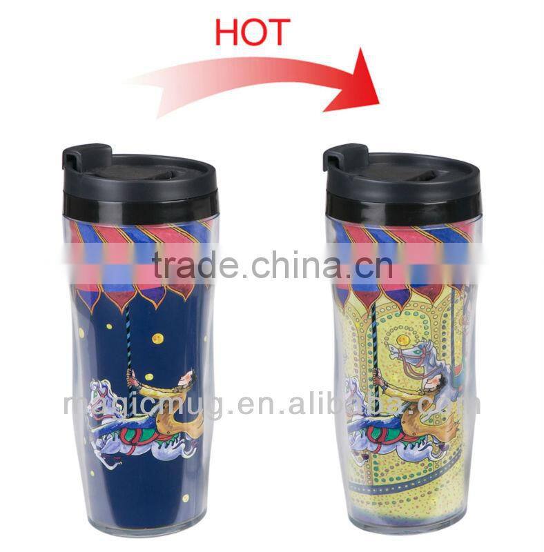 Premium Travel Mug Color Changing Plastic Tumbler