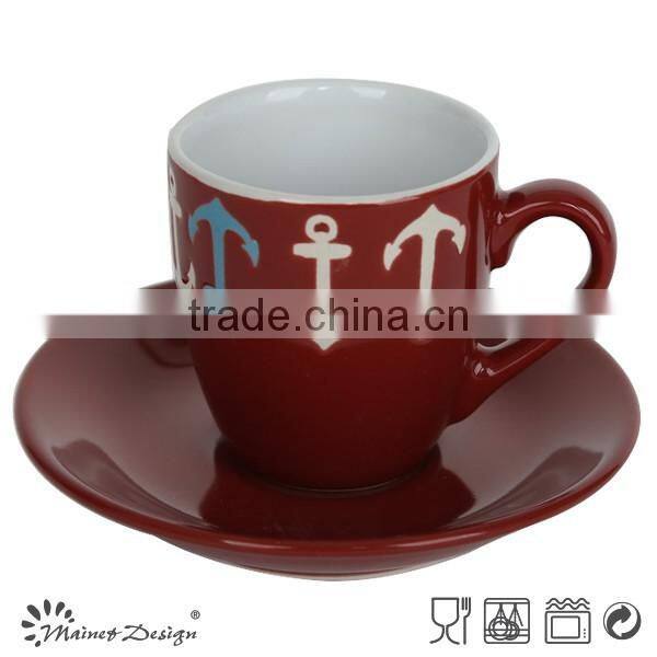 Traditional European Style Tea Sets/Colored Bulk Ceramic Porcelain Tea Coffee Cup And Saucer